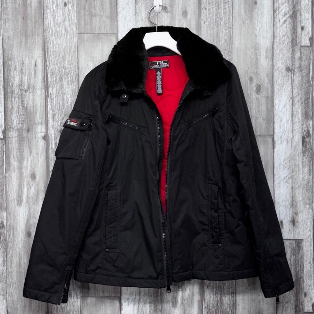 Ralph Lauren Black Fur-Trimmed Women's Jacket size Large
